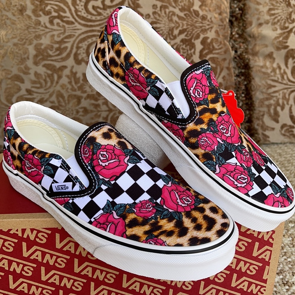 Vans Men’s Classic Slip On Rose/Animalchck Trwht Sneakers - Picture 11 of 16